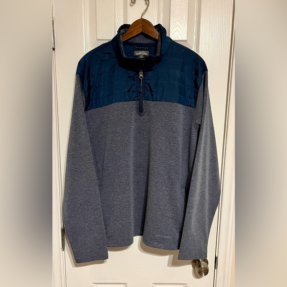 Eddie Bauer Other - Eddie Bauer Blue and Gray Quarter-Zip Pullover Adult Size XL